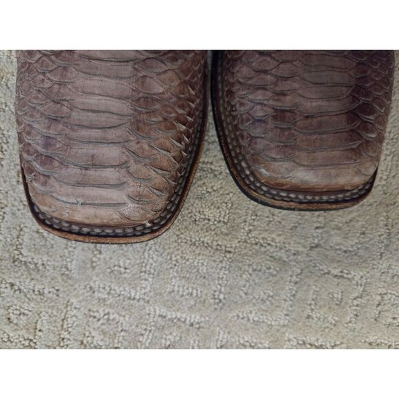 Dan Post Boots Ka Python Print Western Size 12 Tan Light Brown Leather Upper main image 6